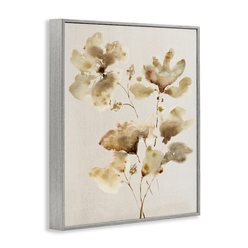 Stupell Neutral Dappled Flower Blossoms Framed Giclee Art Design By Krinlox