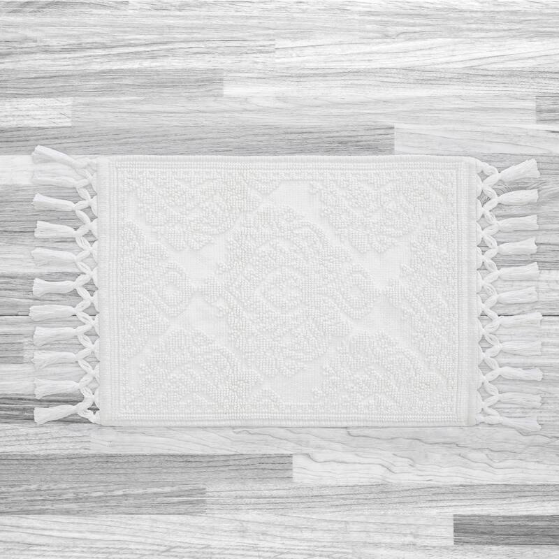 Jean Pierre Ricardo Cotton Fringe Bath Rug