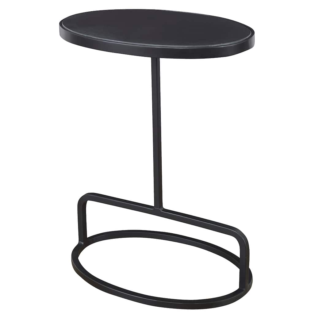 Uttermost Jessenia Black Marble Accent Table - 18"W x 23"H x 12"D