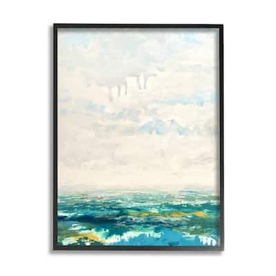 Stupell Abstract Aerial Landscape Fluffy Clouds Distant Fields Framed Wall Art, Design by Claire Cormany