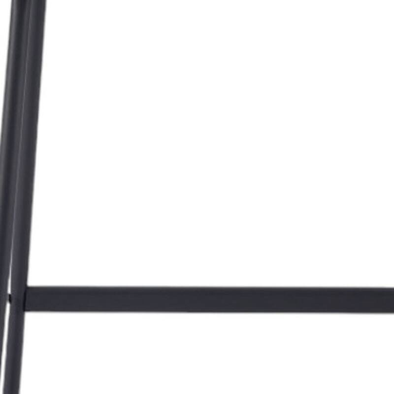 Set of 2 Modern Counter Height Grey Fabric Upholstery Seat Bar Stools with Black Footrest - 35”H x 18.9”W x 19.7”D