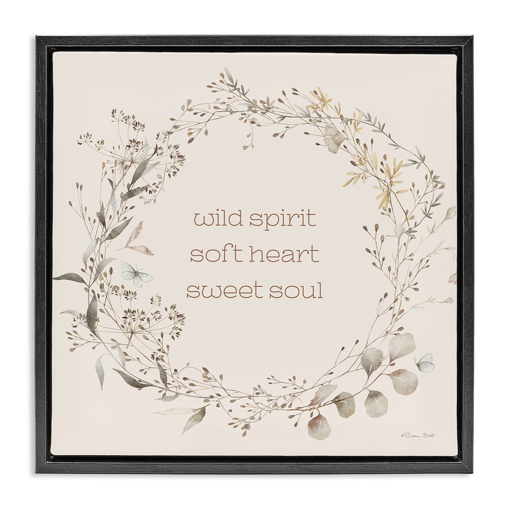 Stupell Wild Spirit Soft Heart Sweet Soul Framed Floater Canvas Wall Art Design By Susan Ball