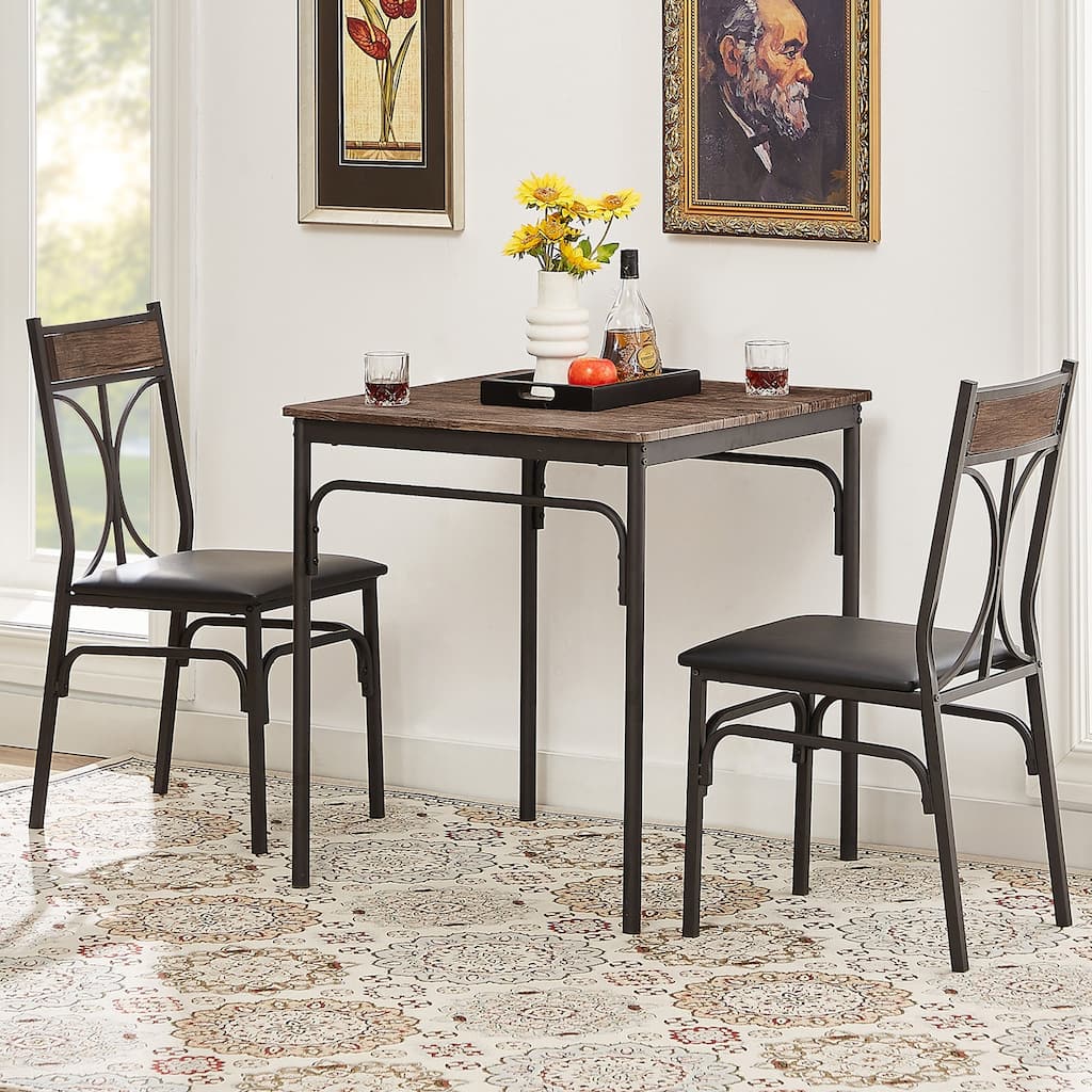 VECELO Bistro Kitchen Dining Table and Chair Set, Dining Table Set of 3/5
