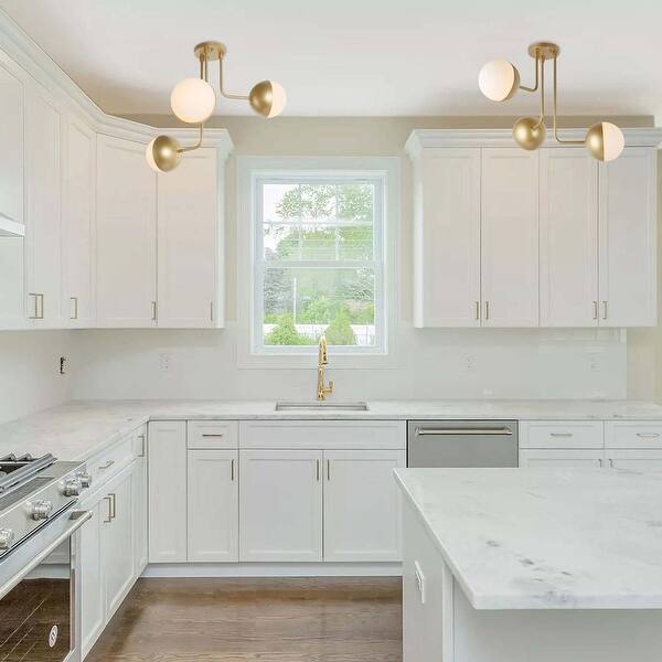 Modern Sputnik 3 Light Semi Flush Mount Ceiling Lighting For Kitchen Island W23 6 Xh22 8 Overstock 30668047