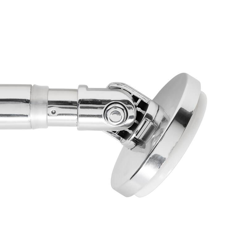 Bath Bliss Suction Cup Mount Curved Shower Rod in Chrome