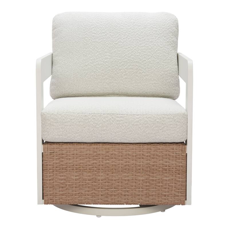 Gelo Swivel Chair White & Brown