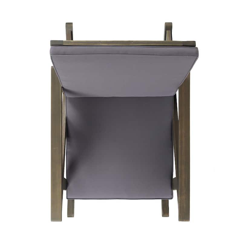 Roomfitters Gus Outdoor Rocking Chair with Cushions, Solid Wood Frame, Weather-Resistant Finish, Grey
