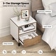 preview thumbnail 5 of 6, Gymax Nightstand Mid Century Modern Bedside Table w/ Drawer Open