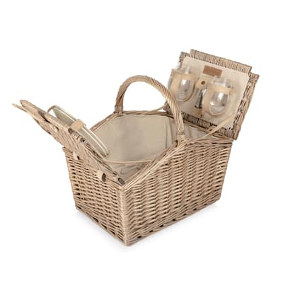 Picnic Time Piccadilly Picnic Basket, (Natural Canvas)