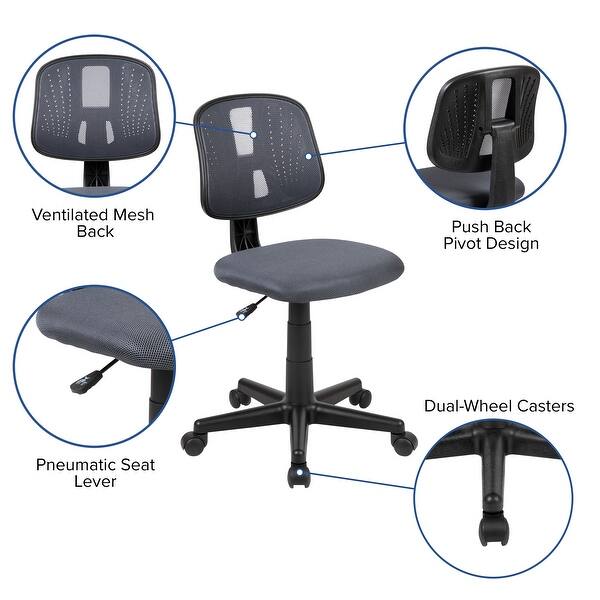 Mid Back Mesh Swivel Task Office Chair With Pivot Back Assembly Required On Sale Overstock 30805826