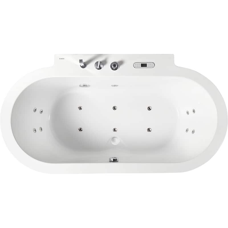 6 ft Acrylic White Whirlpool Bathtub w Fixtures