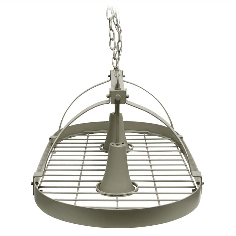 2-Light Kitchen Pot Rack with Downlights - 35.5" - Slate Gray