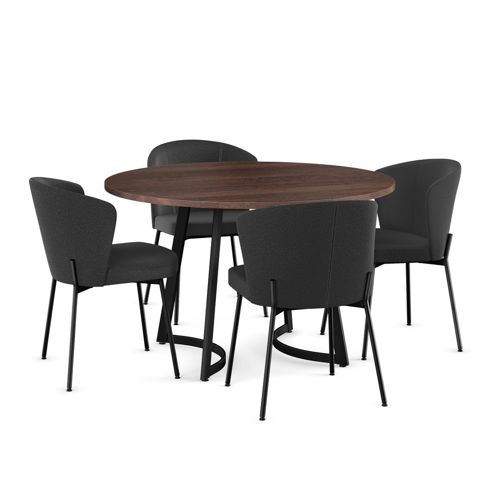 Amisco Joelle Solid Wood Table and Camilla Chairs 5-Pieces Dining Set