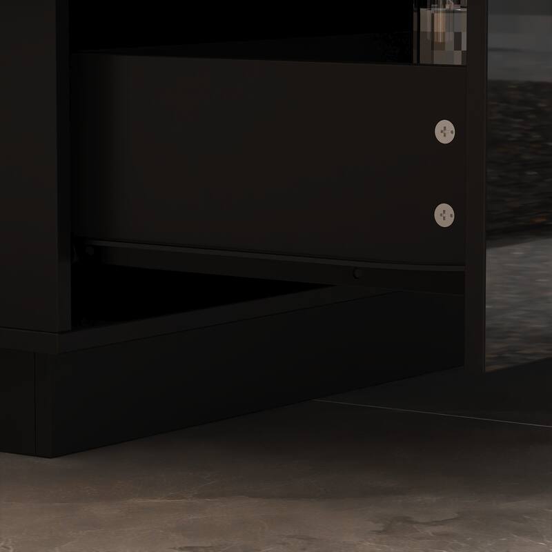 High Gloss White Eight-Drawer Dresser with Modern Design and Storage Chest