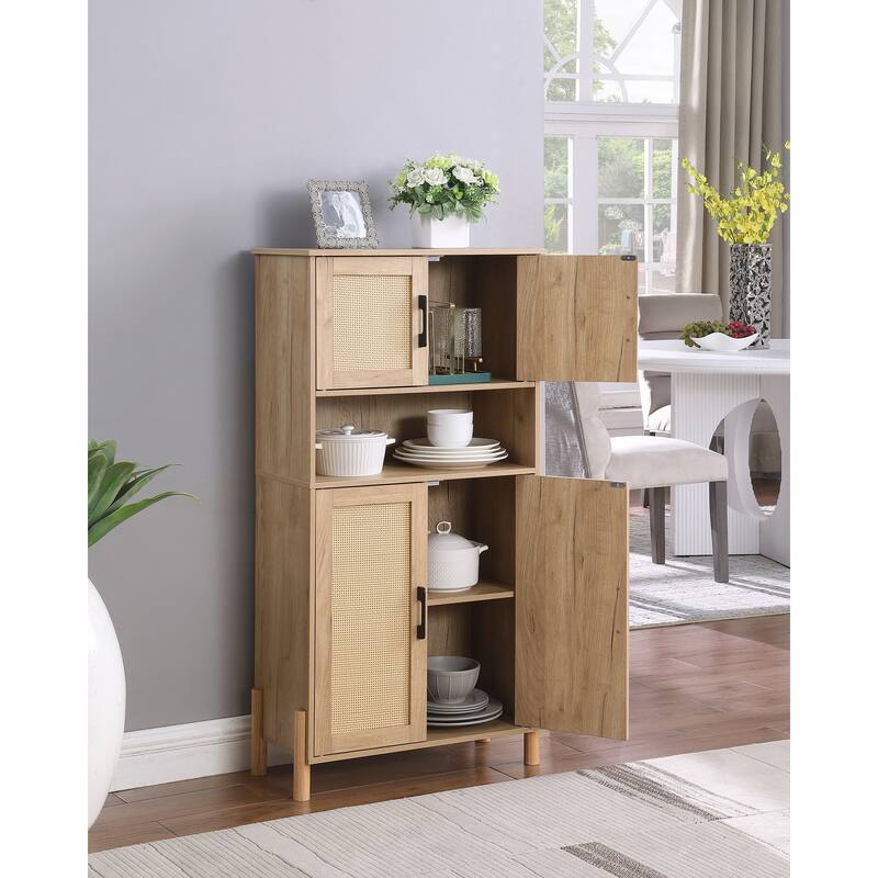 Mid-Century Modern 4-Door Storage Cabinet