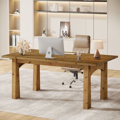 63-inch Wooden Computer Office Desk Workstation