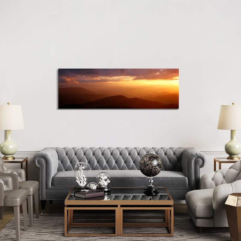 iCanvas "MountainsSunset, Blue Ridge Parkway, Great Smoky Mountains, North Carolina, USA" by Panoramic Images Canvas Print - 20x60x1.5