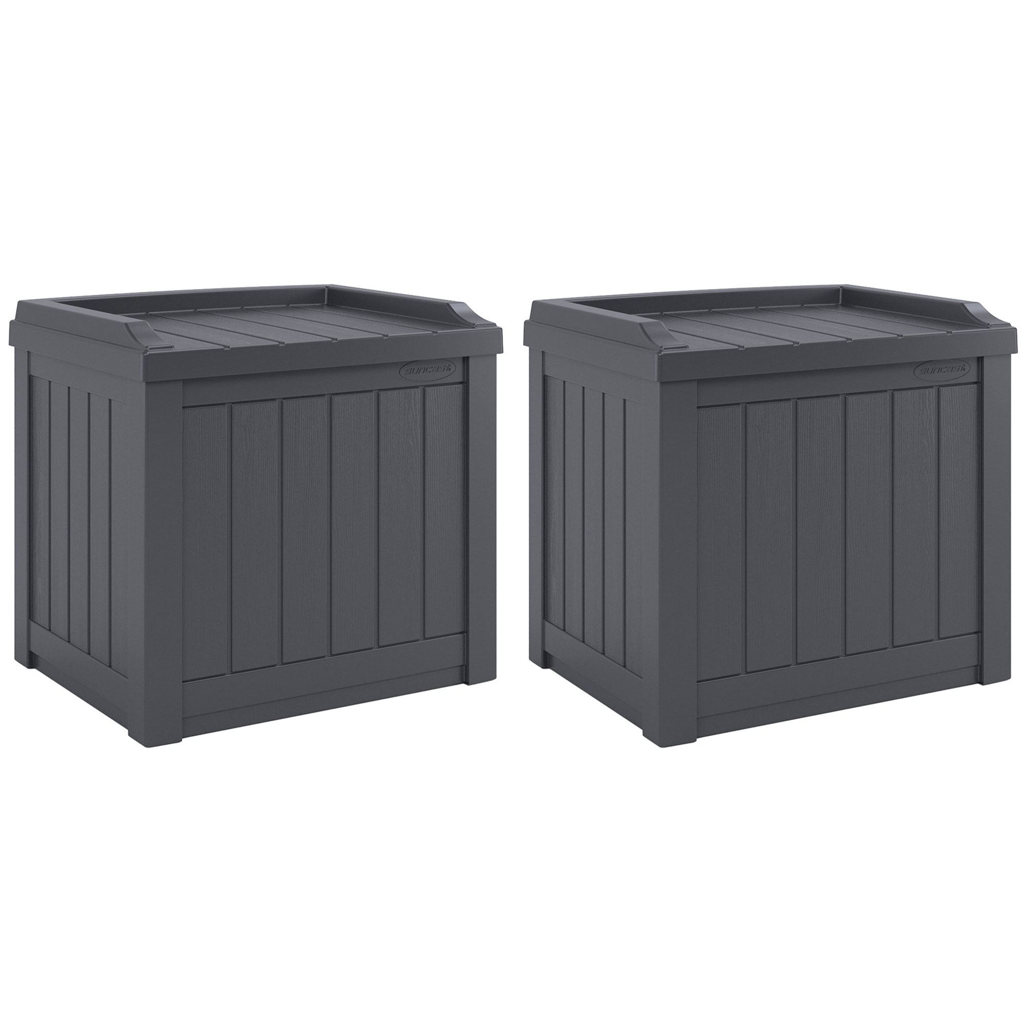 Suncast 22 Gal Outdoor Patio Small Deck Box w Storage Seat