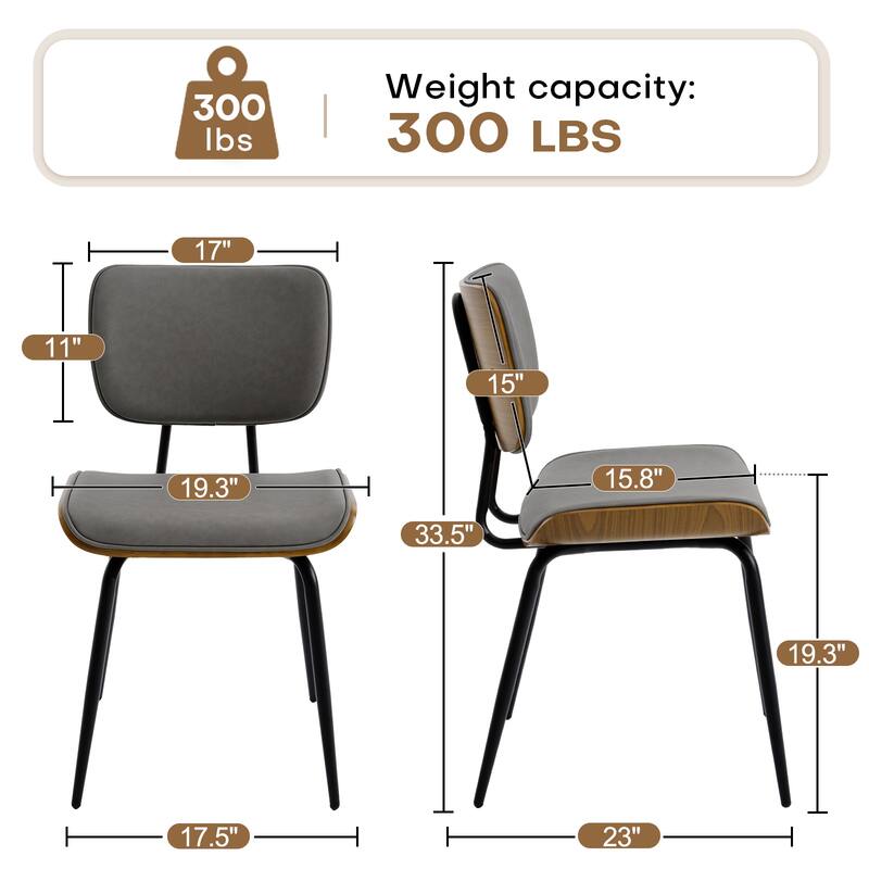 Faux Leather Upholstered Dining Chairs Set of 2/4 - 33.5"H x 19.3"W x 23"D