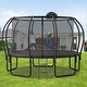 preview thumbnail 1 of 5, 12ft Kids Trampoline with ArcPole Composite Toploop Enclosure and Basketball Board 144 x 144 x 10.2.5