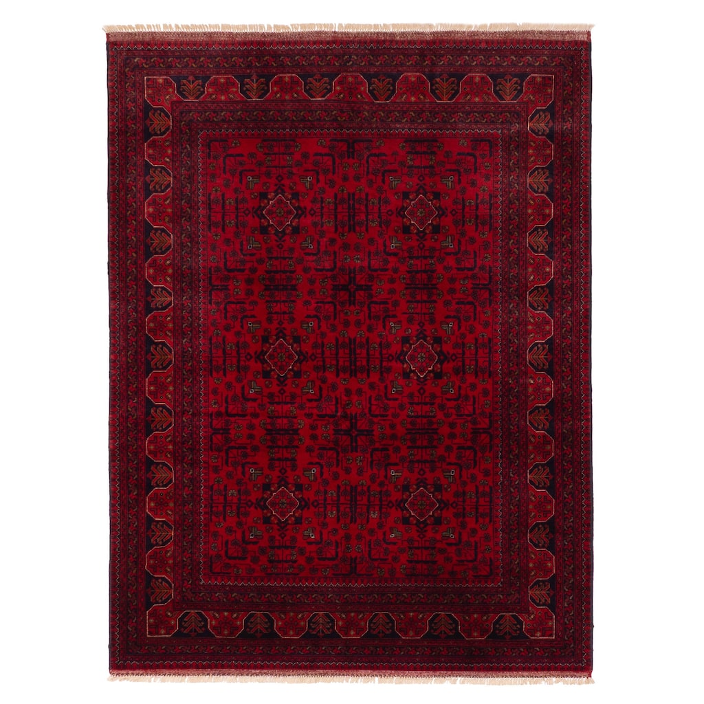 ECARPETGALLERY Hand-knotted Finest Khal Mohammadi Red Wool Rug - 5'0 x 6'8