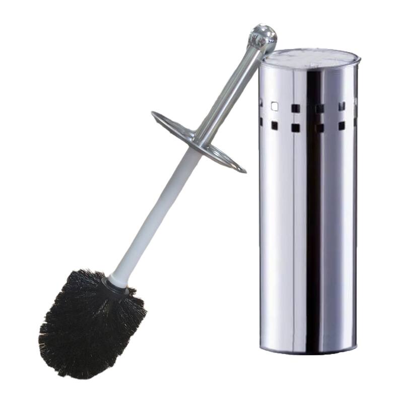 Freestanding Round Toilet Brush and Holder Set Metal