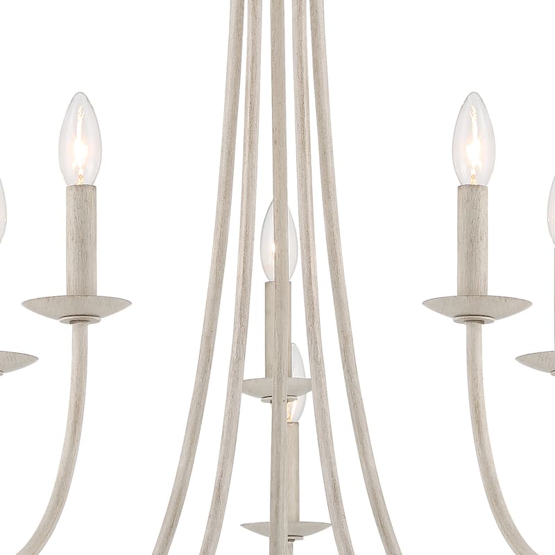 Farmhouse Coastal 10-light Candle Chandelier - 35