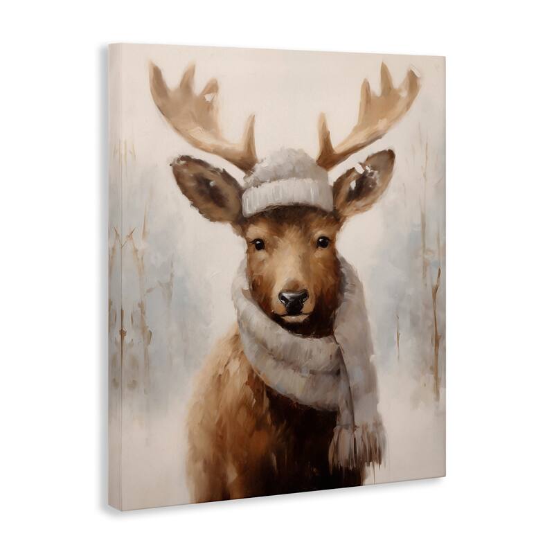 Stupell Cozy Winter Deer Fawn Canvas Wall Art Design By Arlington Prints