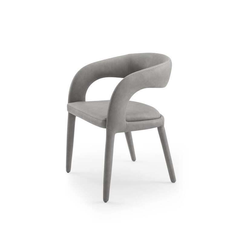 Modrest Faerron Modern Grey Leatherette Dining Chair - Single