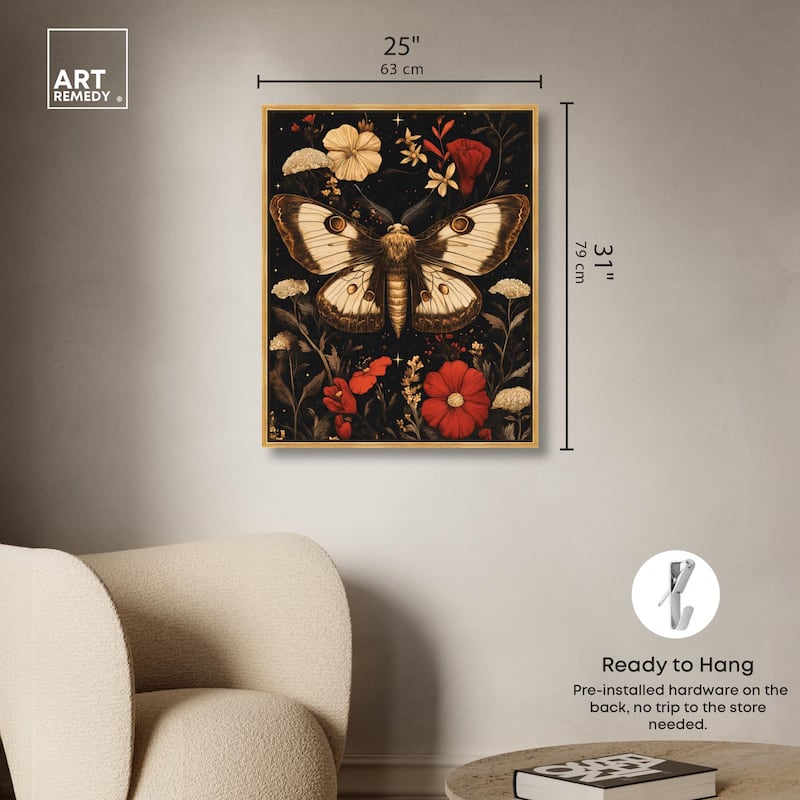 Flying Moth Canvas by Art Remedy