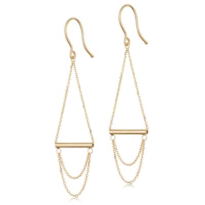 14k Yellow Gold Chandelier Hook Earrings