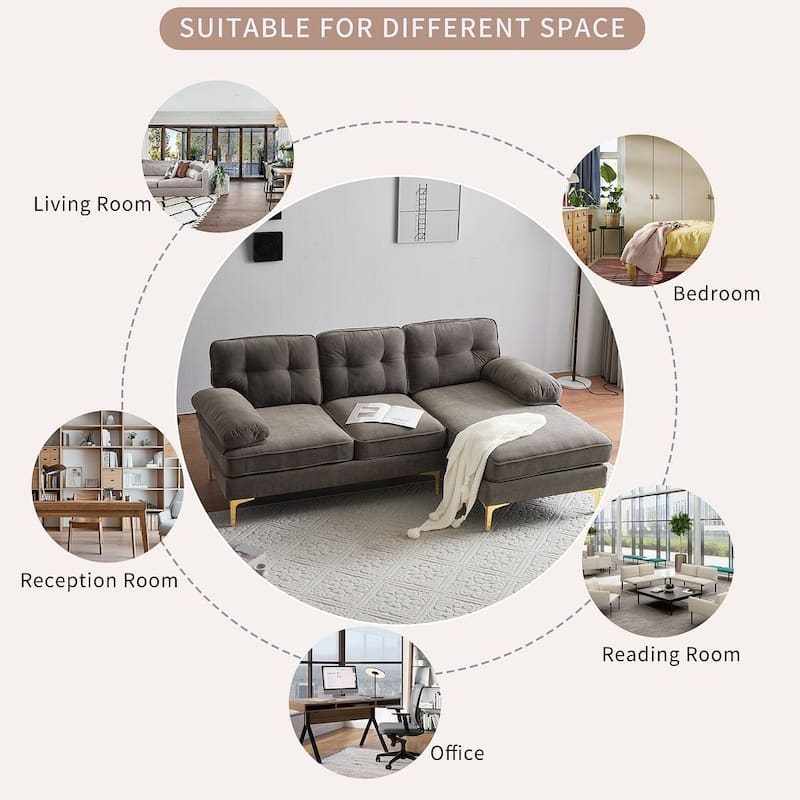 L-Shaped 3-Seat Indoor Modular Sofa