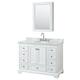 Option White, Chrome Trim, White Carrara Marble Top