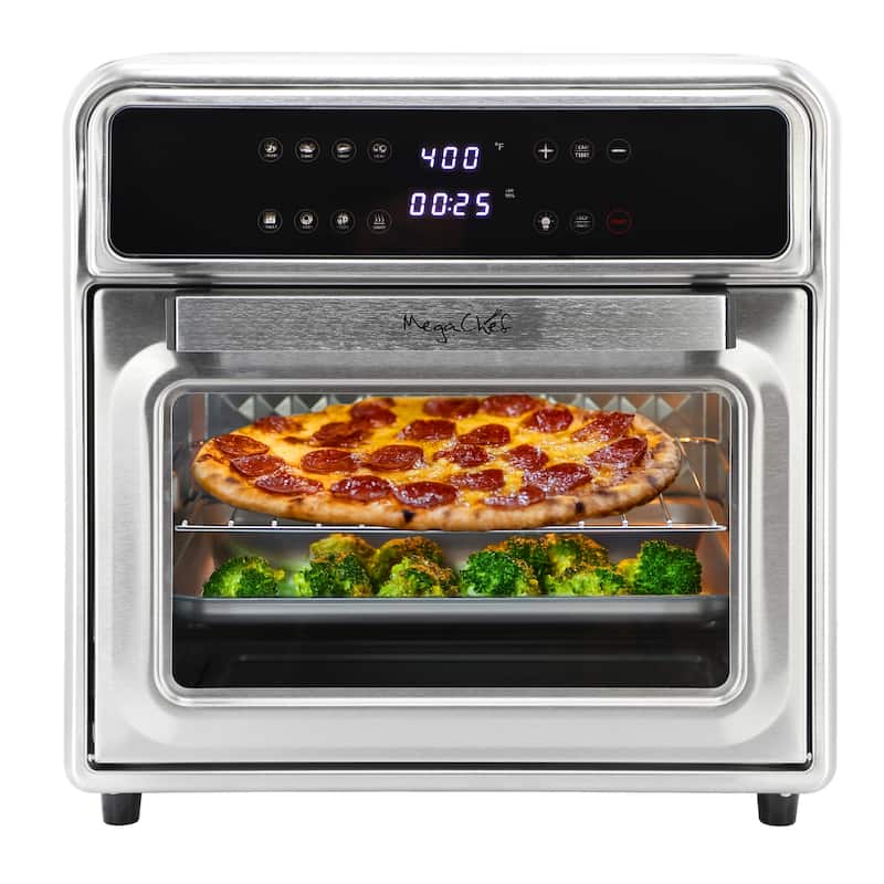 Stainless Steel 21.13 Quart Digital Display Electric 8 Preset Air Fryer/Counter Top Oven