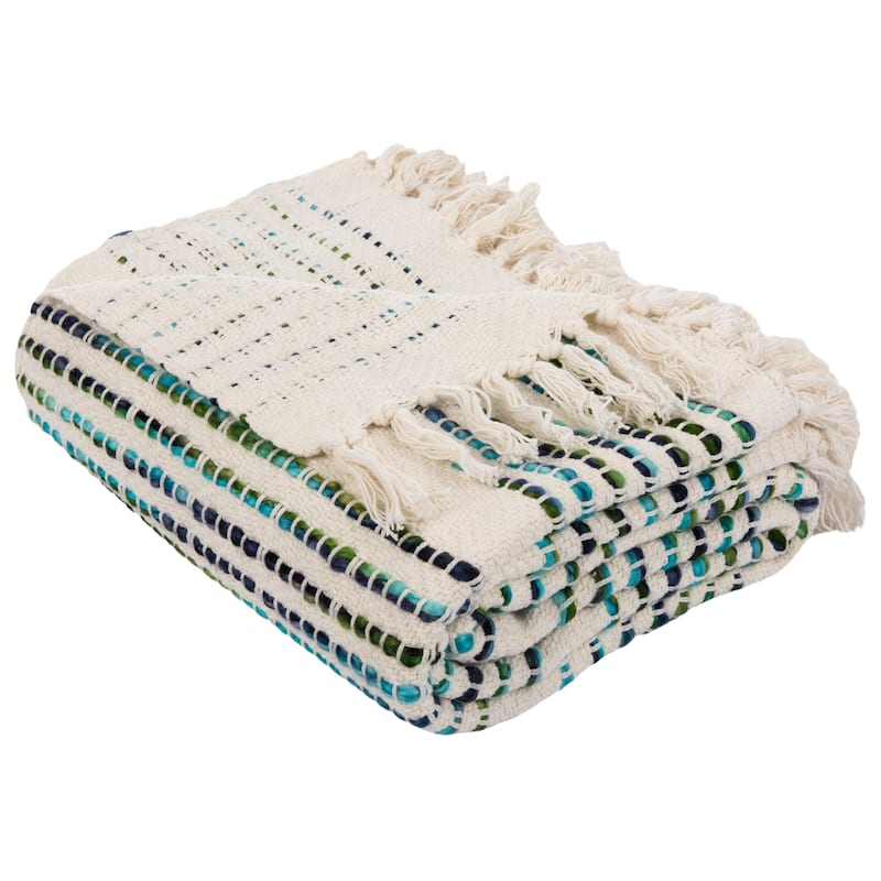 SAFAVIEH Bharti Cotton Fringe Throw Blanket