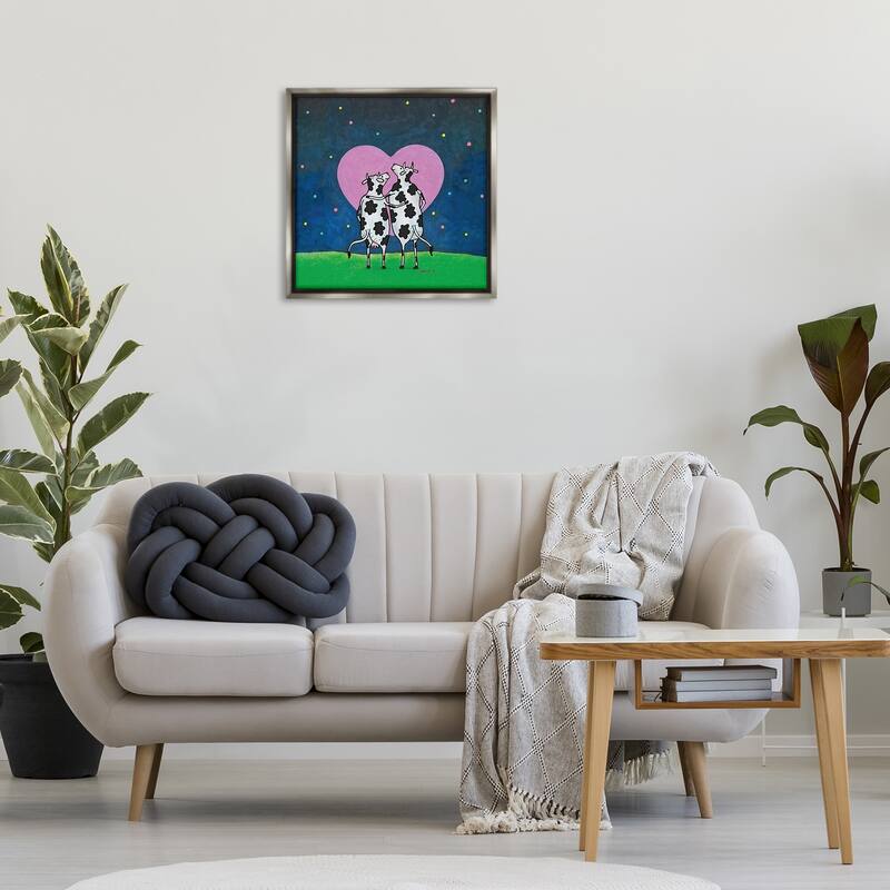 Stupell Loving Significant Udder Framed Floater Canvas Wall Art Design By Roger Straub