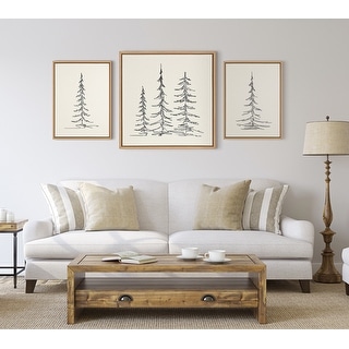 Kate and Laurel Sylvie Trees Canvas by The Creative Bunch Studio