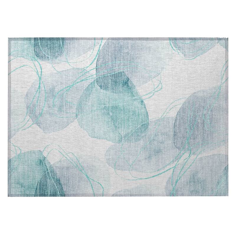 Fara Modern Art-Inspired Weather Resistant Sleek Contemporary Outdoor Rug