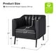 preview thumbnail 12 of 43, Alfons Industrial Leather Chair with Channel Tufting and Metal Leg by HULALA HOME