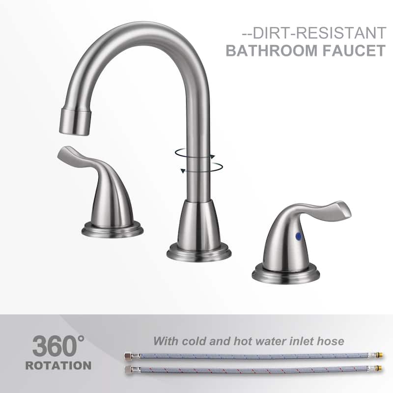 WOWOW 8 Inch Widespread Bathroom Faucet in Morden