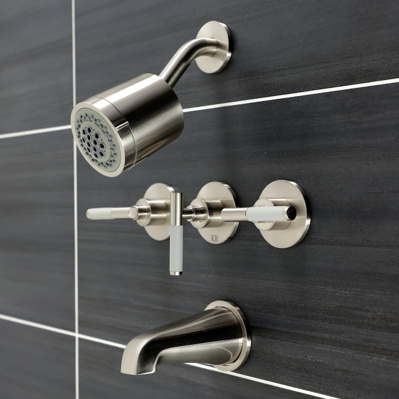 Kingston Brass Kaiser Three-Handle Tub and Shower Faucet