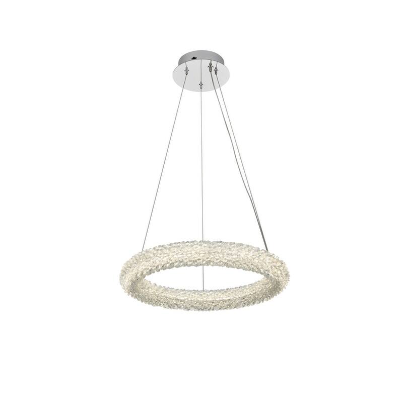 Elegant Lighting 3800D18 Bowen 18" Wide LED Crystal Ring Chandelier