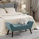 preview thumbnail 13 of 17, Andeworld end of bed bench Entryway Bench Modern Fabric Footstool for Hallway with Wooden Legs Blue
