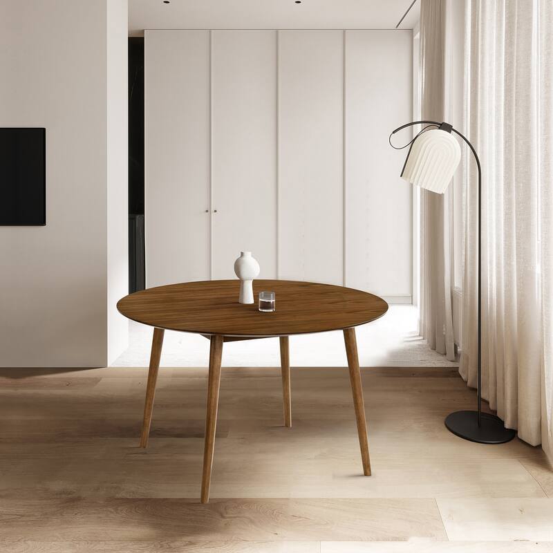 Arcadia 48" Round Dining Table in Walnut or Black Wood