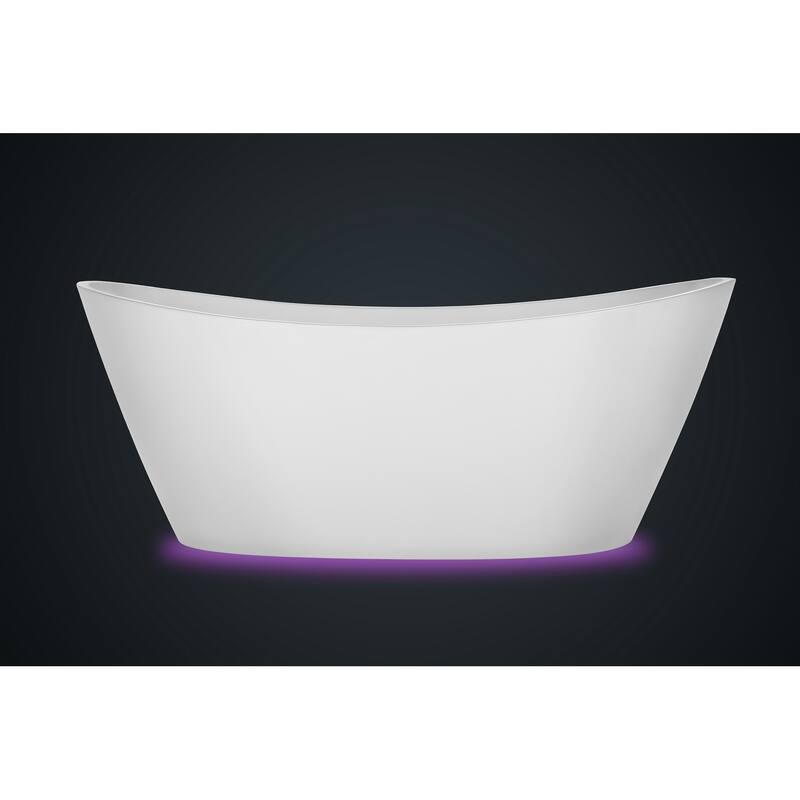 7 Color Changing Lights 59" X 30" Freestanding Soaking Bathtub