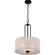preview thumbnail 4 of 6, Quoizel Blanche Matte Black 3-light Pendant