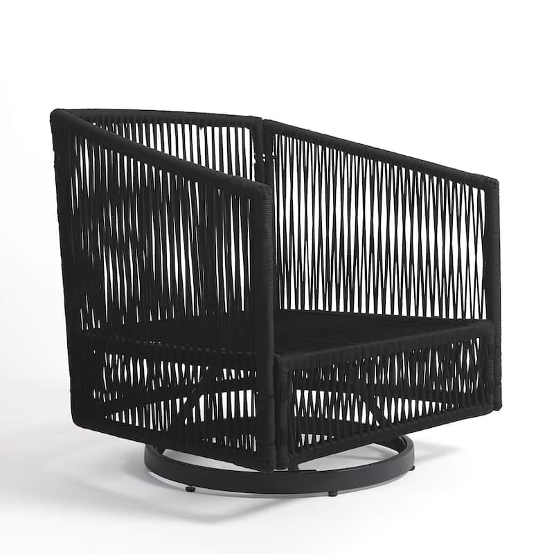 3-piece Cushioned Swivel Patio Wicker Furniture Set Outdoor Rattan Bistro Set.