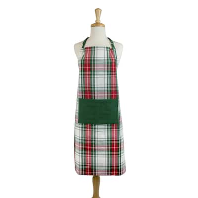 Design Imports Christmas Plaid Chef Kitchen Apron