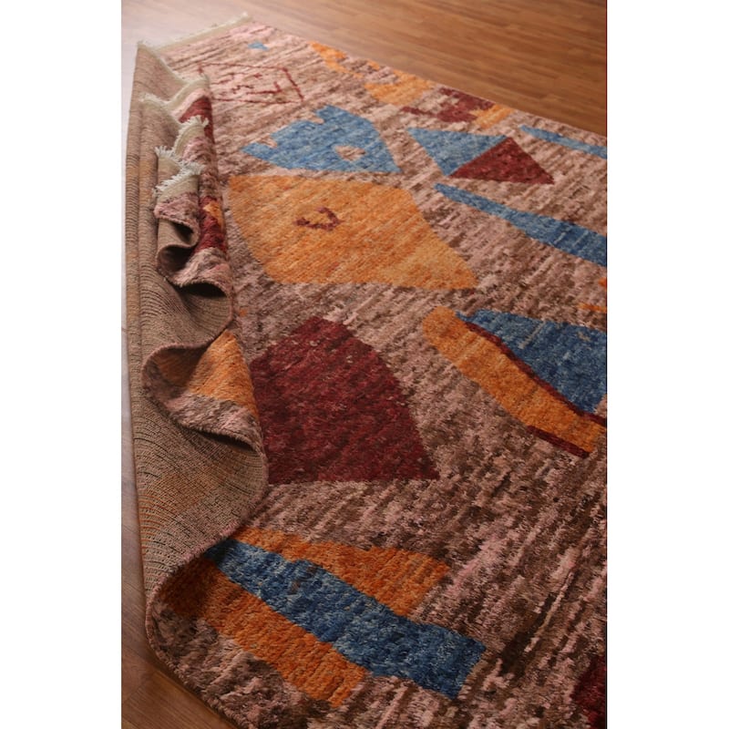Tribal Moroccan Oriental Wool Area Rug Hand-knotted Living Room Carpet - 8'3" x 9'10"