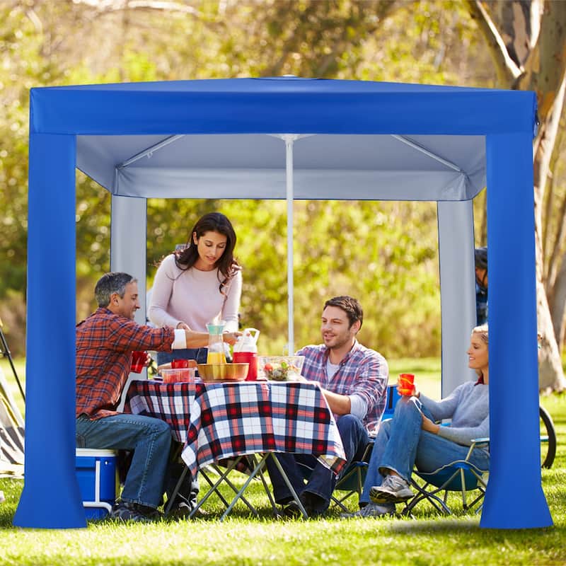 Costway UPF 50+ Beach Tent 6.6ft x 6.6ft Beach Cabana with Folding - See Details
